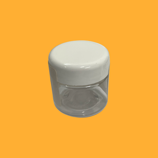 JAR 1/2 OZ CLEAR WHITE CAP DOME