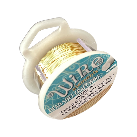 CRAFT WIRE 28 GA GOLD COLOR 15YD NON TARNISH as