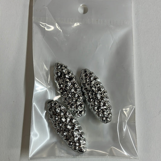 ACRYLIC BEAD SILVER 40MM 3 PC