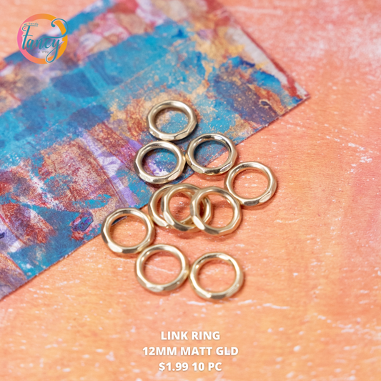 LINK RING 12MM MATT GLD