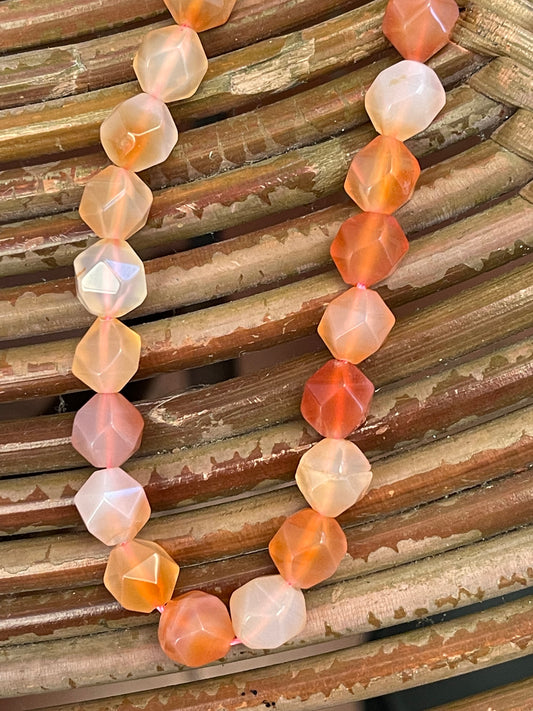 AGATE 9MM STAR CUT SANDY BROWN 1 STRAND