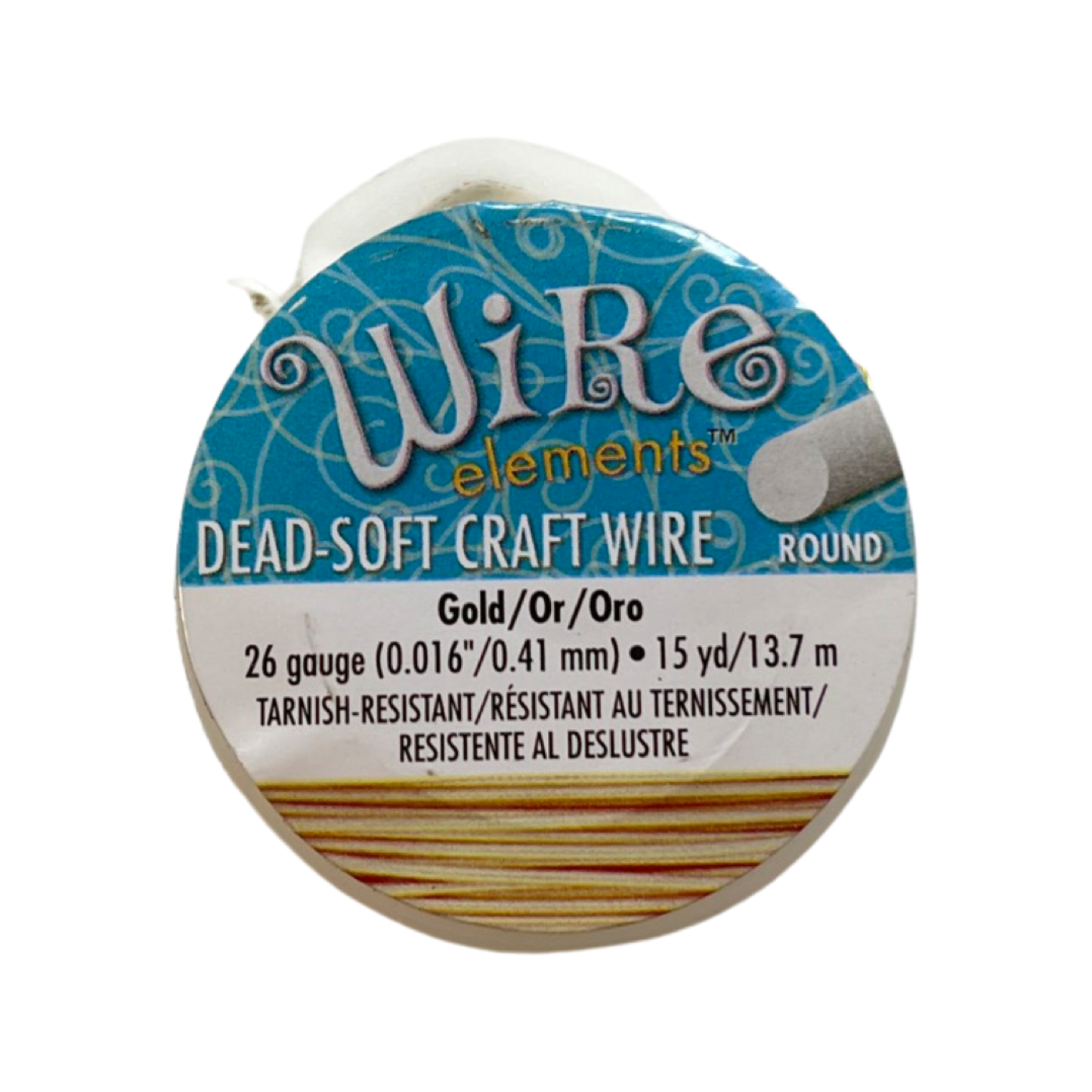 CRAFT WIRE 26 GA GOLD COLOR 15YD NON TARNISH GOLD