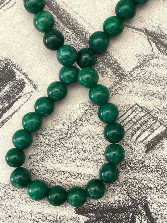 JADE 12MM ROUND GREEN 1 STRAND