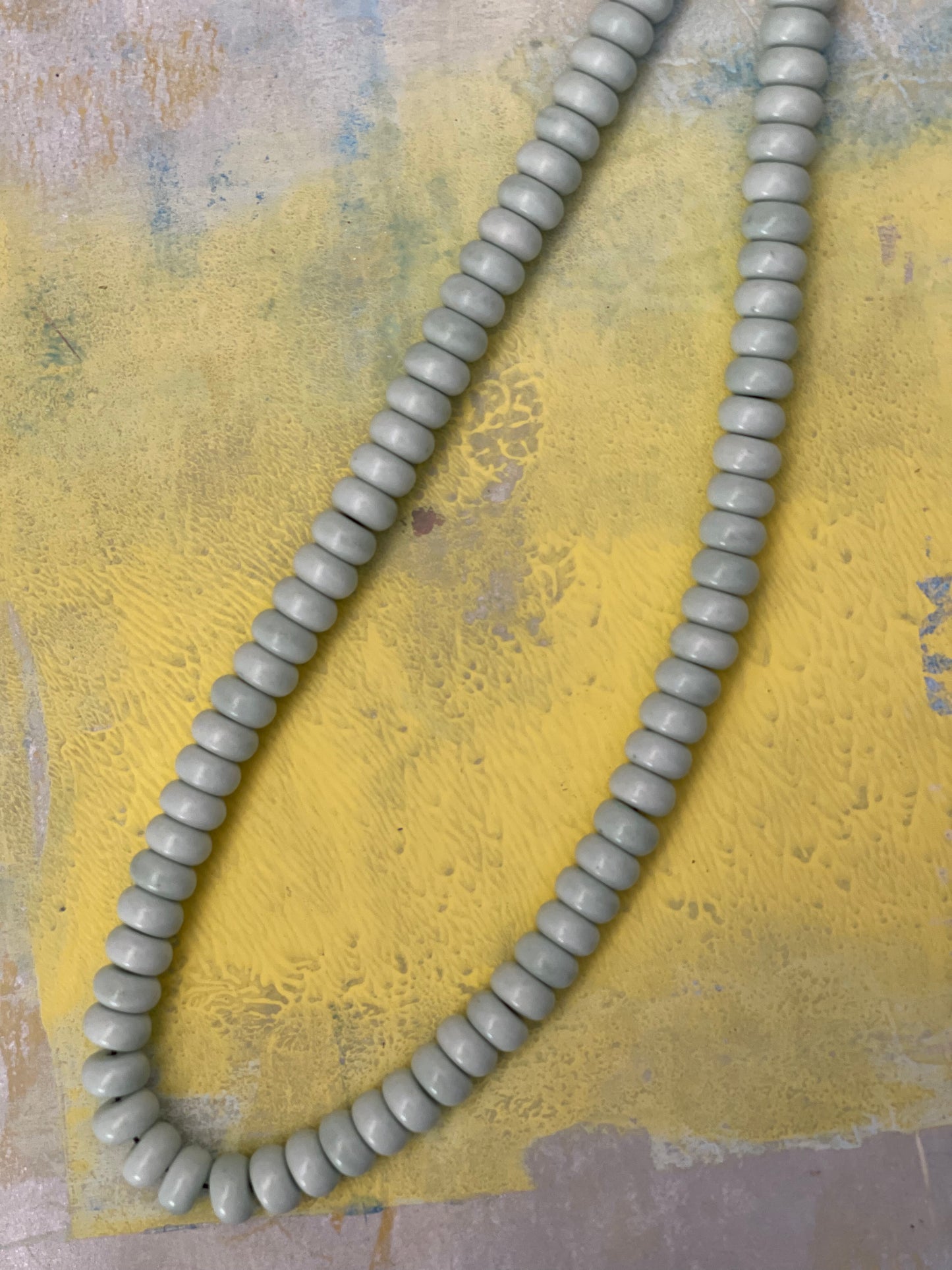 AGATE RONDELLE 7.5MM LIGHT CYAN 1 STRAND