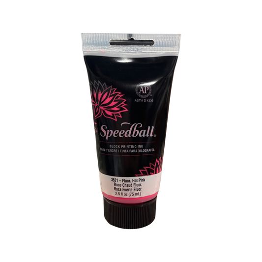 INK BLOCK PRINTING WATER SOLUBLE 2.5OZ FLUORESCENT HOT PINK