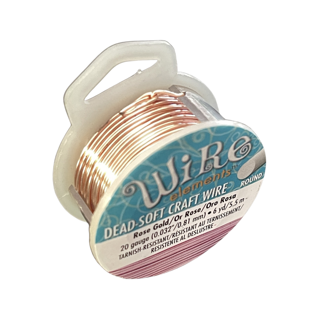 CRAFT WIRE 20GA ROSE GOLD 6YD/5.5M TARNISH RESISTANT