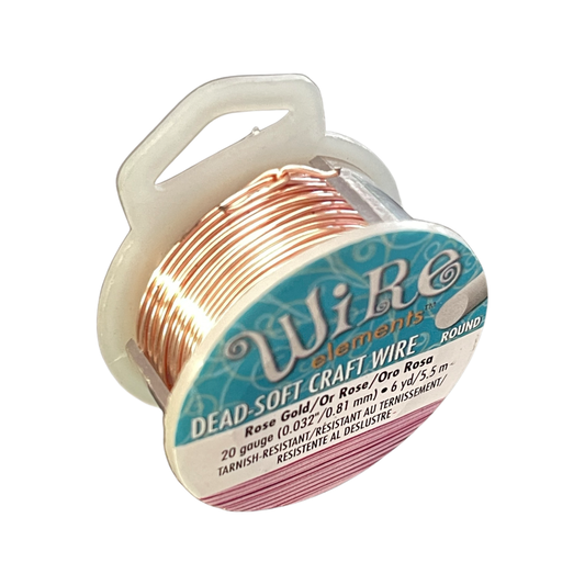 CRAFT WIRE 20GA ROSE GOLD 6YD/5.5M TARNISH RESISTANT