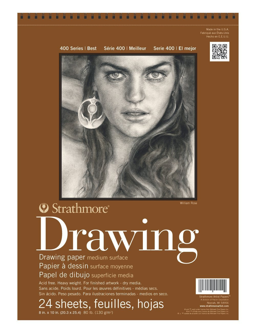 DRAWING PAPER PAD 8X10 80 LB STRATHMORE 400 6 DIFFERENT SIZES