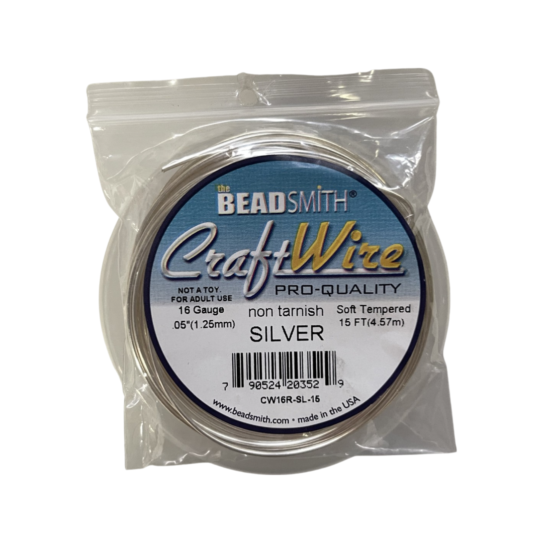 CRAFT WIRE 16 GA SILVER 15 FT /4.57M NON TARNISH