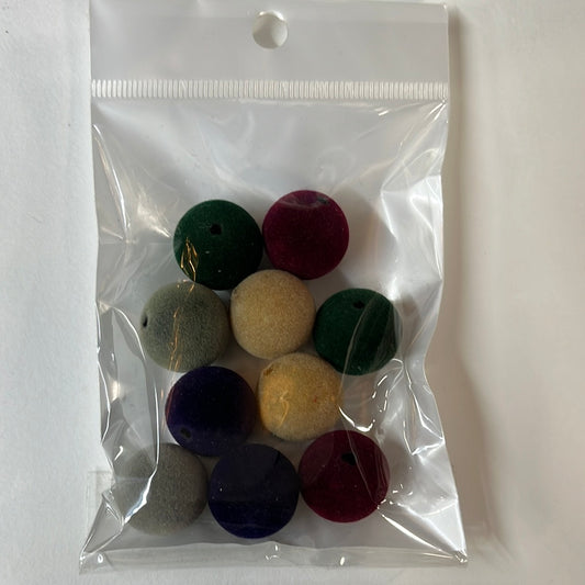 BEAD ROUND FLOCKY 16X15MM 10 PC