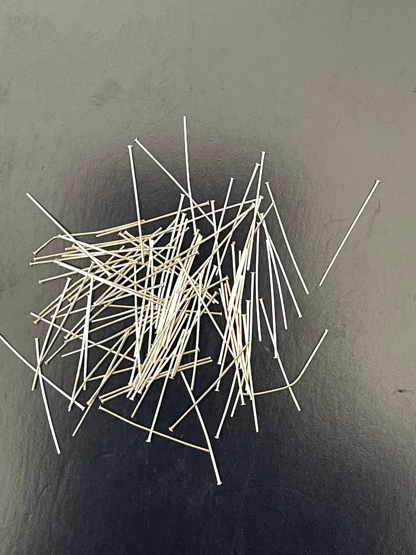 Headpin silver plate 1 inch 24GA 100 PC