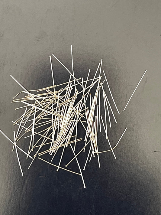Headpin silver plate 1 inch 24GA 100 PC