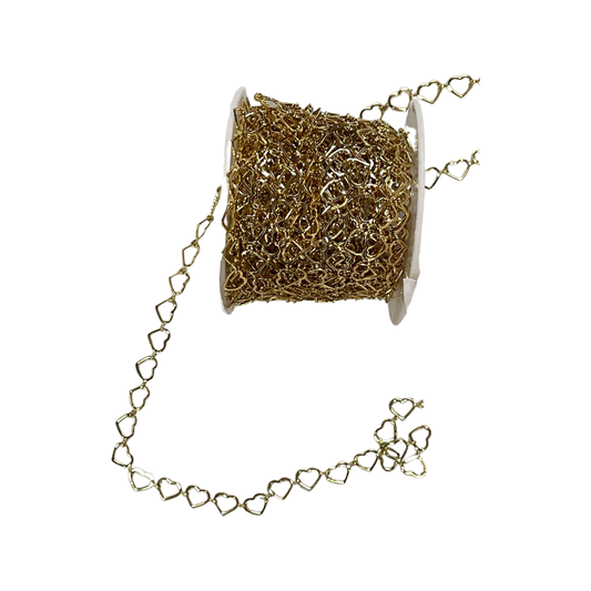 CHAIN GP 18KT HEART LINK 6X10MM PER FOOT
