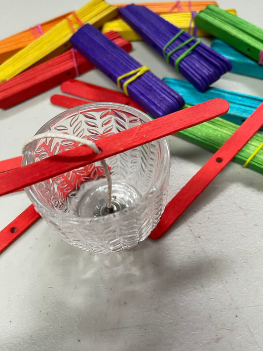 WICK HOLDER WOOD COLORS 10 PC