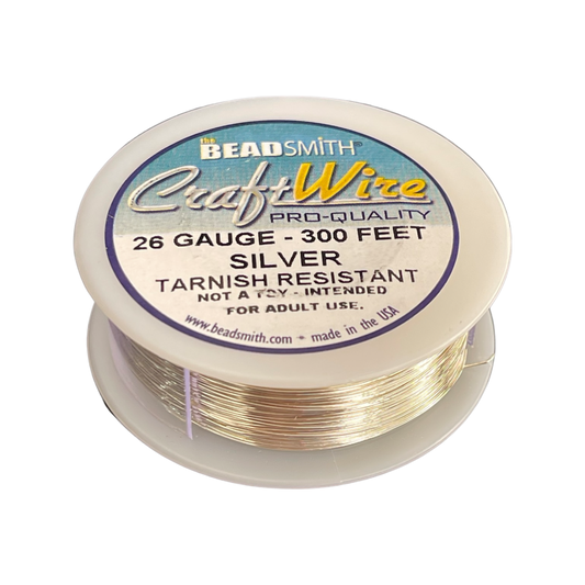 CRAFT WIRE 26GA SILVER COLOR 300FT NON TARNISH SILVER