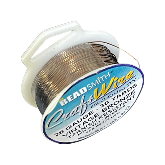 CRAFT WIRE 26 GA VINTAGE BRONZE 30 YDS NON TARNISH