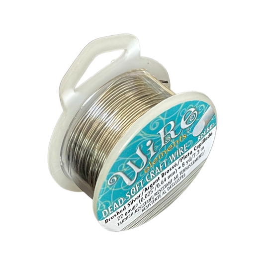 CRAFT WIRE 22 GA BRUSHED SILVER COLOR 8YD NON TARNISH