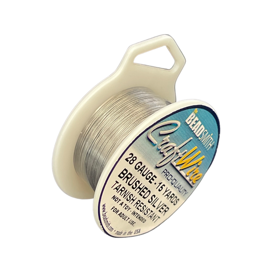 CRAFT WIRE 28 GA BRUSHED SILVER 15 YD TARNISH RESISTANT
