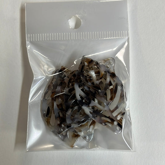 ACETATE PLASTIC PENDANT LEAF 3MM 5 PC