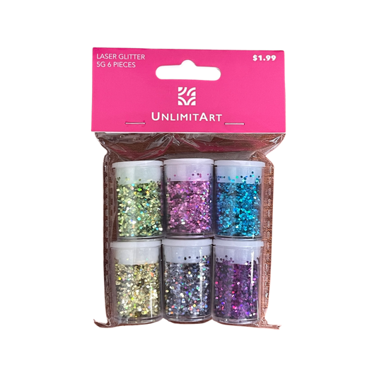 GLITTER FOR RESIN 5GM DARK COLORS 6PC