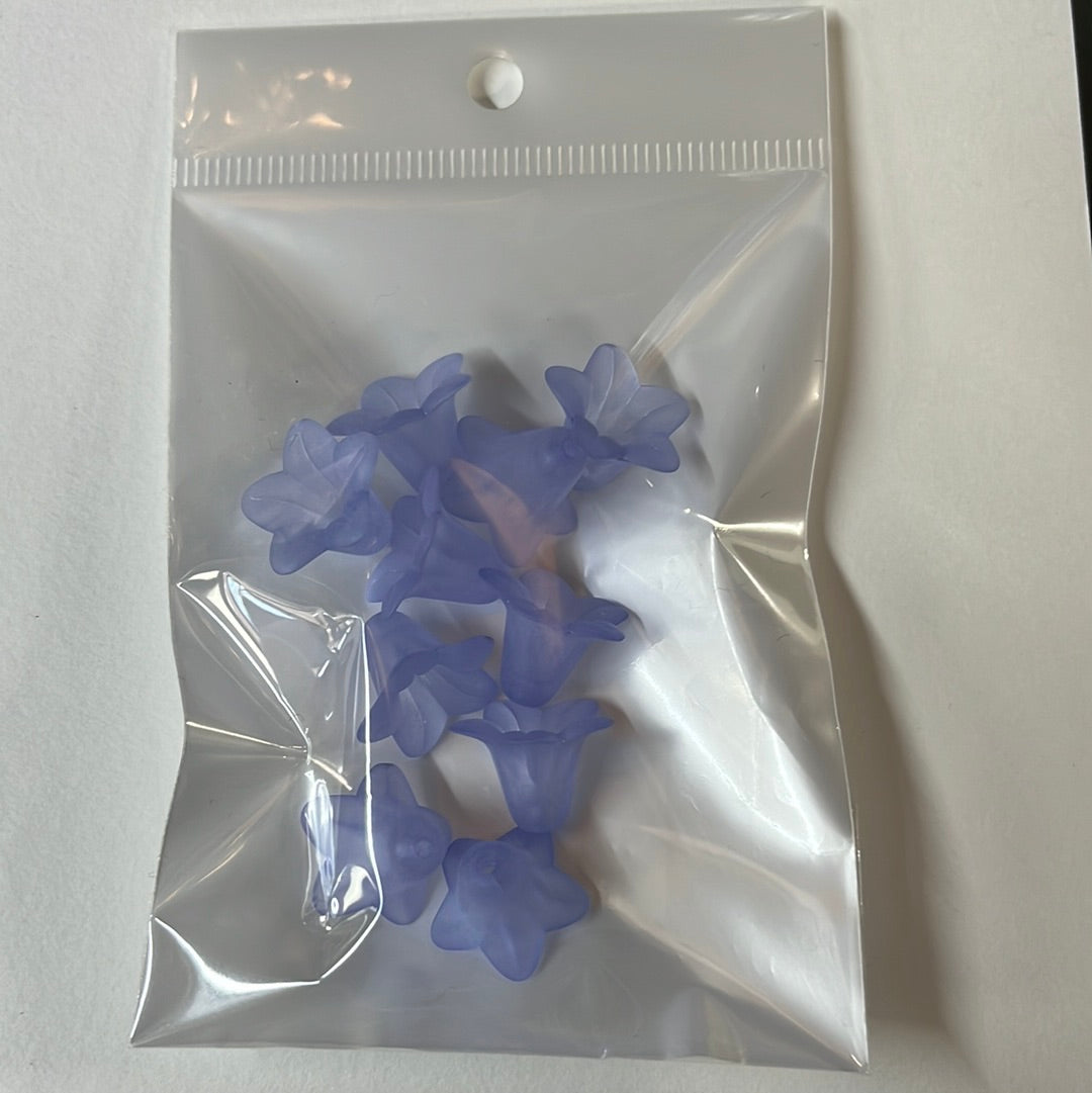 ACRYLIC BEAD FLOWER LT BLUE 17MM 10 PC