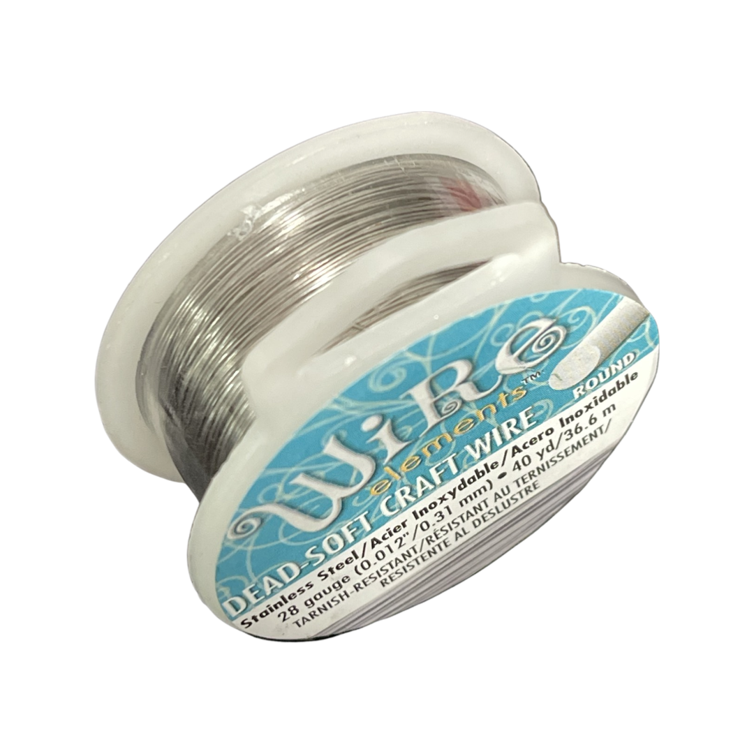 CRAFT WIRE 28GA STAINLESS STEEL 40YD/36.6M TARNISH RESISTANT