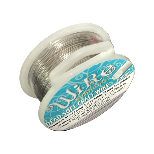 CRAFT WIRE 28GA STAINLESS STEEL 40YD/36.6M TARNISH RESISTANT