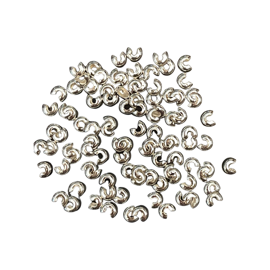 CRIMP COVER 4MM SILVER PLATE 100 PC