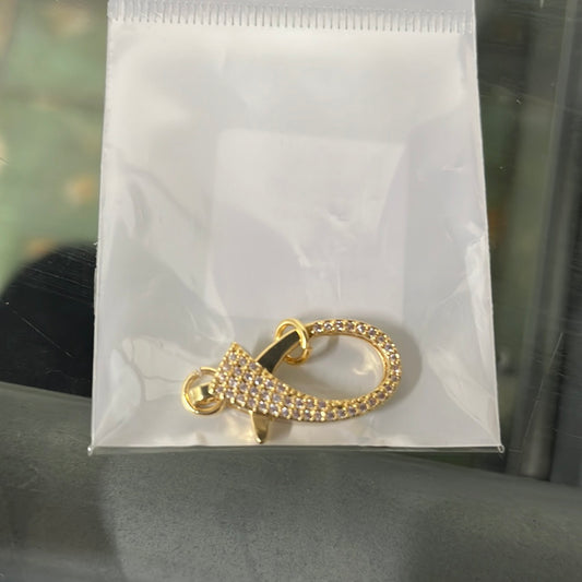 LOBSTER 26x13 mm PAVE GP 18KT 1 pc