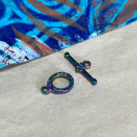 TOGGLE 16x12mm SST Rainbow color 1 pc