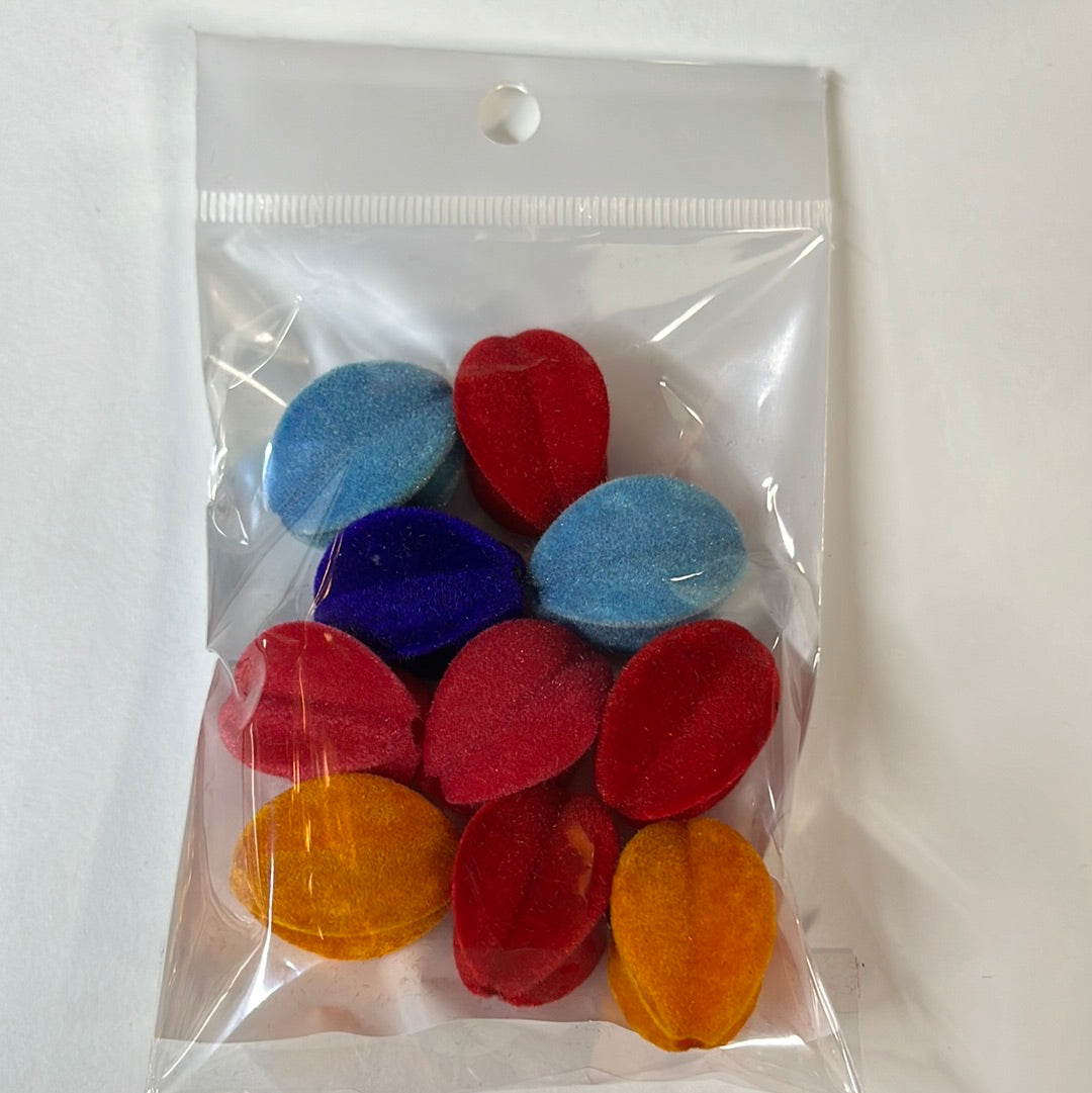 BEAD OVAL FLOCKY 15X16MM 10 PC