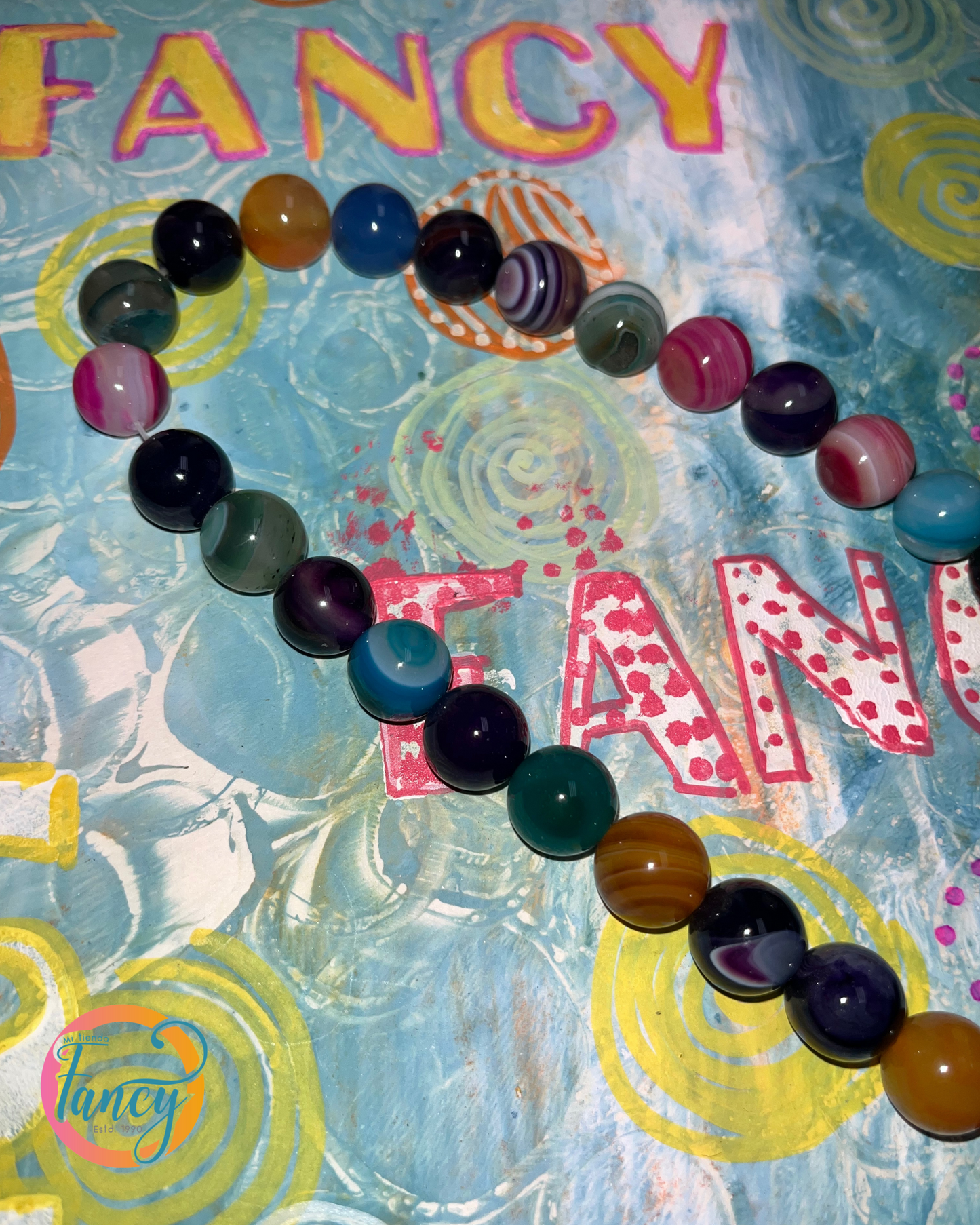 STRIPED AGATE ROUND 12MM 1 STRAND