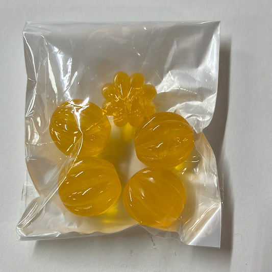 BEAD RESIN PUMPKIN 20X20MM 5 PC