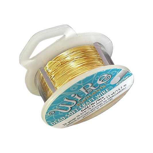 CRAFT WIRE 26 GA GOLD COLOR 15YD NON TARNISH GOLD