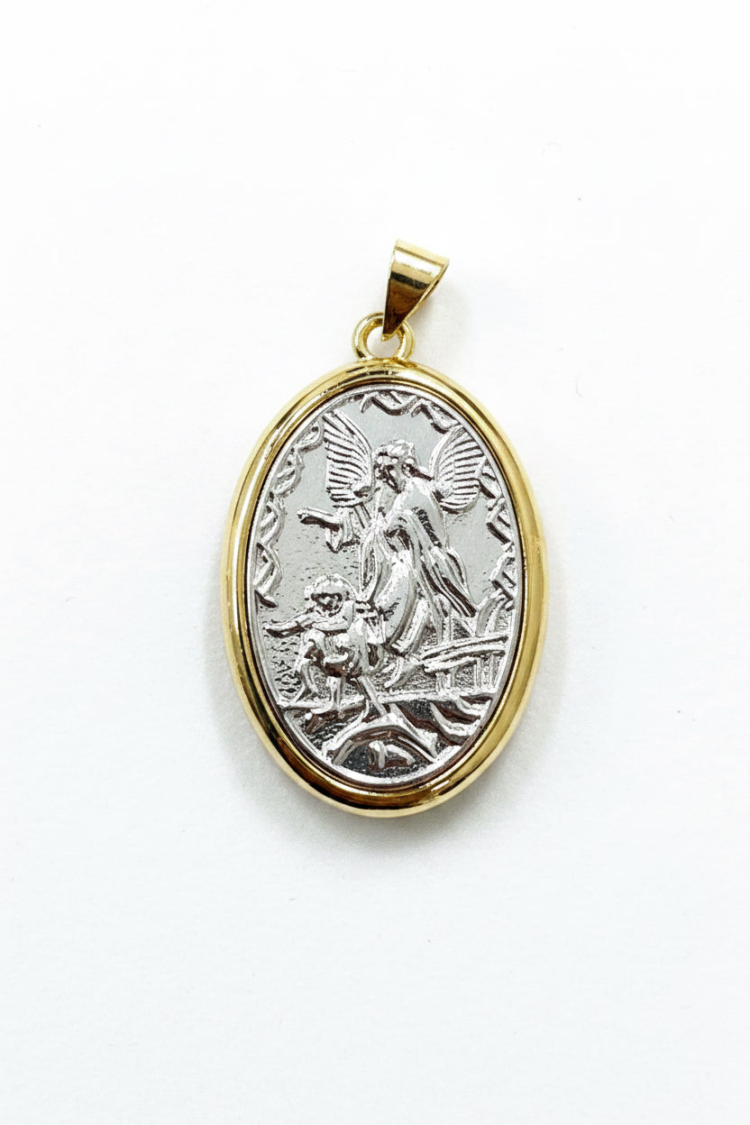 GUARDIAN ANGEL MEDAL 19X30MM GOLD PLATED 1 PC