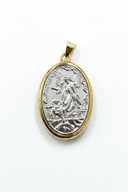 GUARDIAN ANGEL MEDAL 19X30MM GOLD PLATED 1 PC