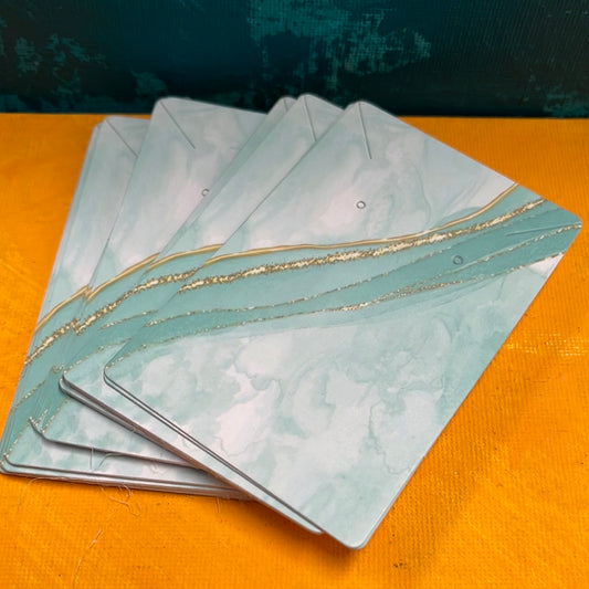 DISPLAY CARD NECKLACE & EARRINGS 9X6CM PALE TURQUOISE 25 PC