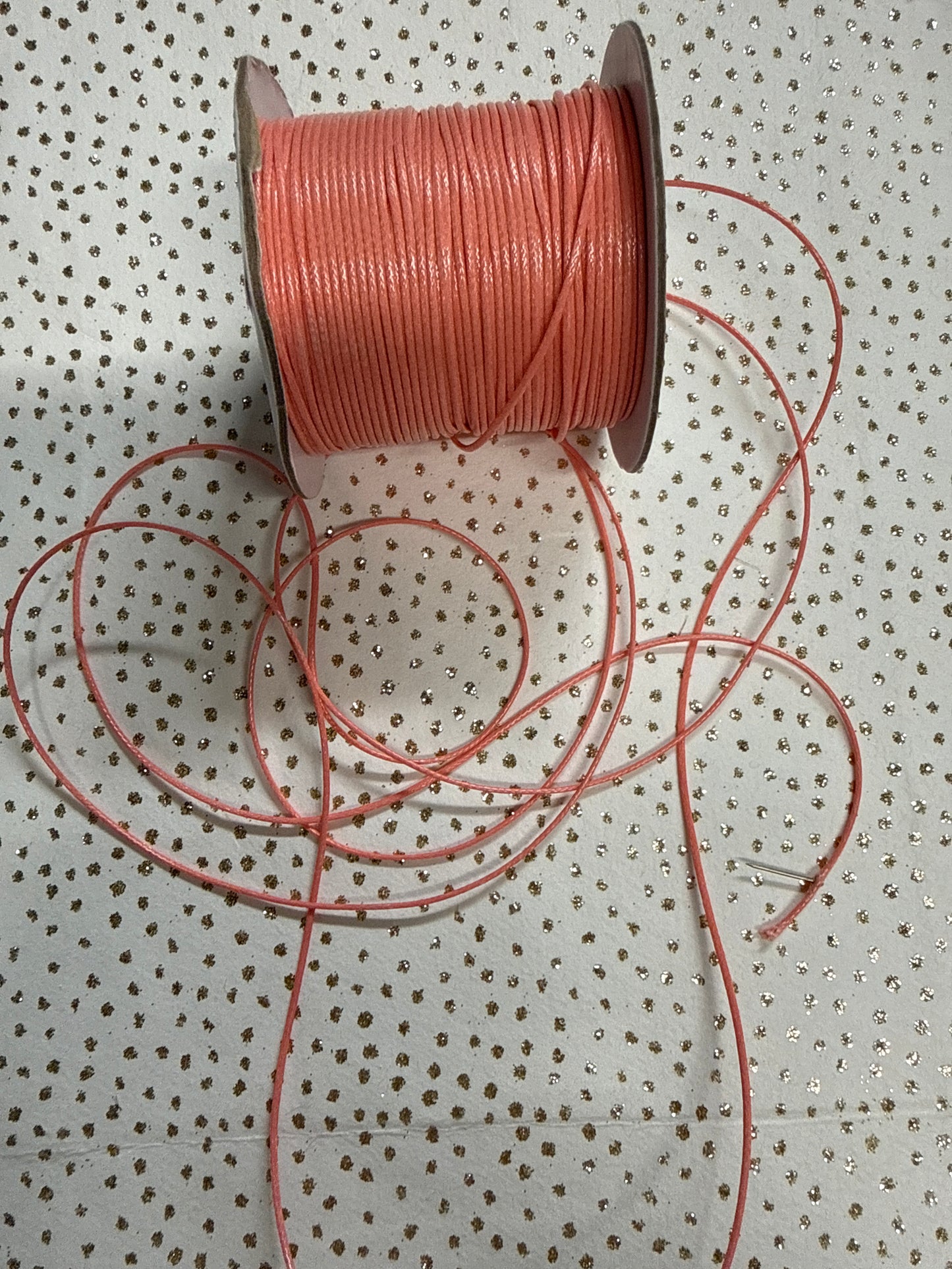 KOREAN POLYESTER CORD 1 MM SALMON PER YARD