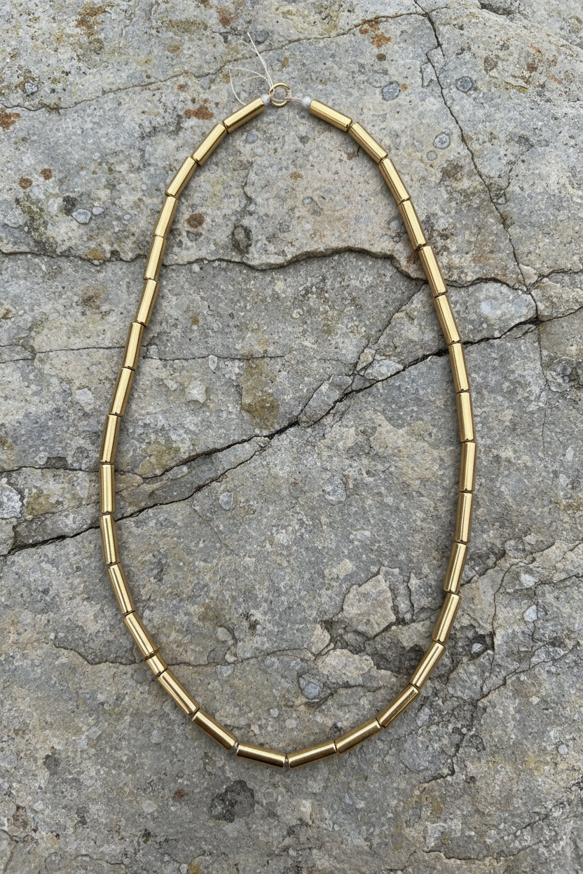 Hematite 13 4mm gold 1 strand