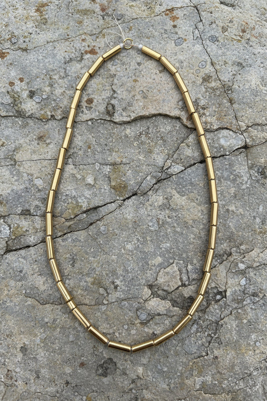 Hematite 13 4mm gold 1 strand