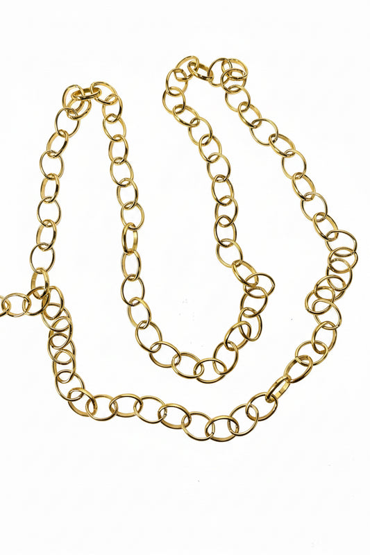 CHAIN CABLE FLAT OVAL GOLD ALUMINUM