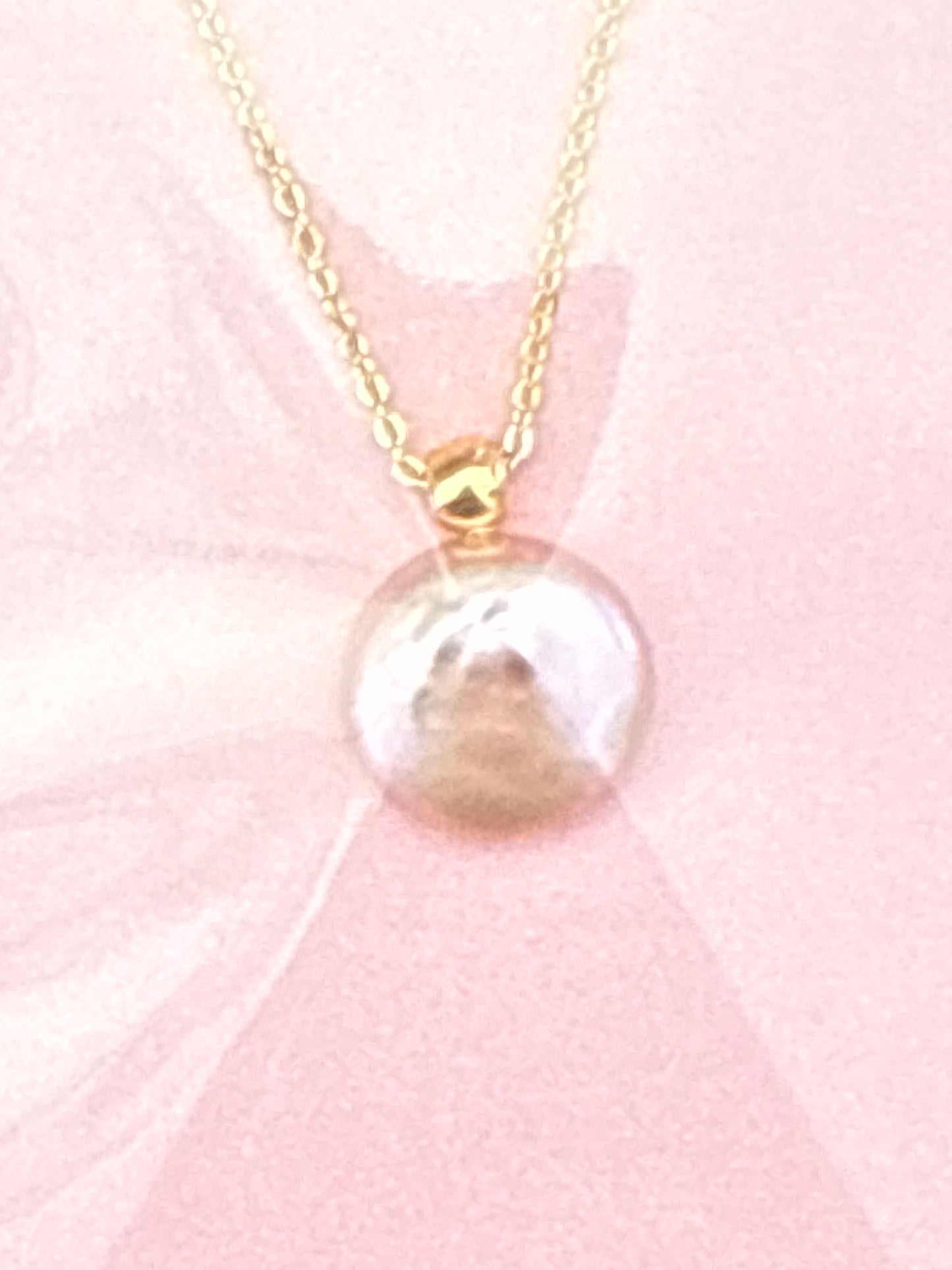 CHAIN NECKLACE WITH FRESHWATER PINK PURPLE PEARL PENDANT 1 PC