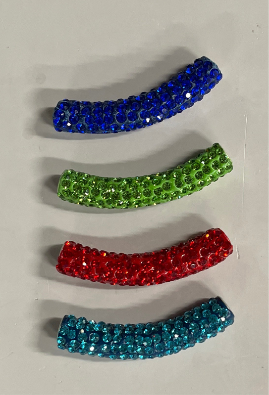 SPACER TUBE RHINESTONES GLASS