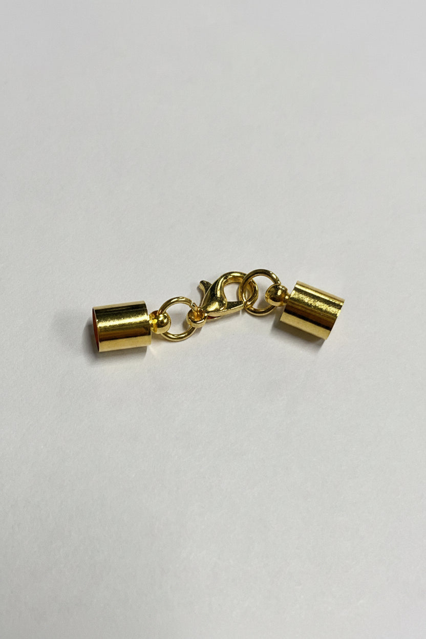 CORD ENDS WITH LOBSTER CLASP 5.5MM GOLD PLATE 1 PC