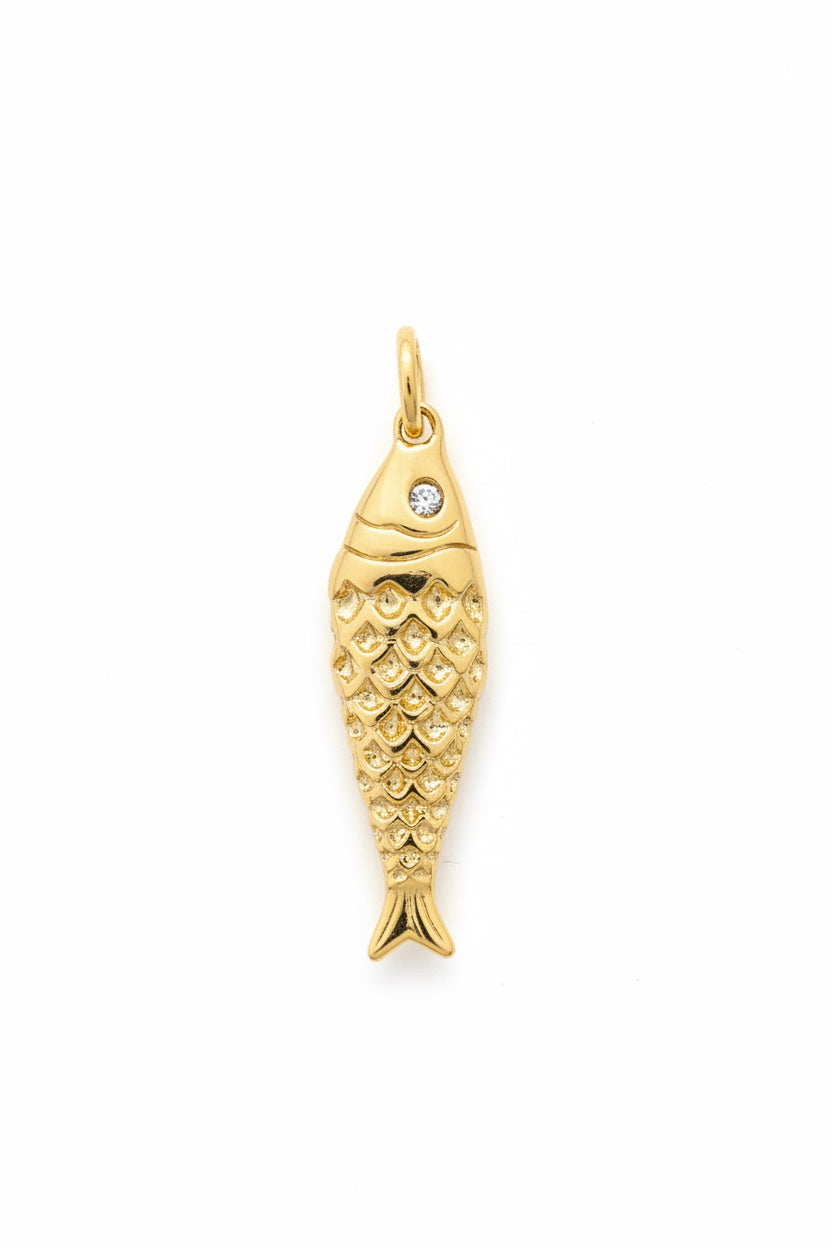 FISH PENDANT  25X7MM GOLD PLATED 18 KT 1 PC