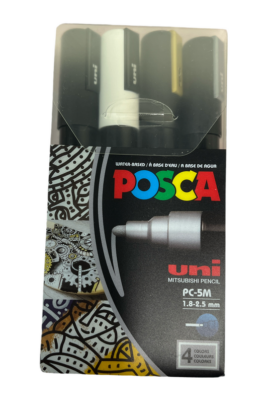 POSCA MARKERS SET METALLIC 4 TONES