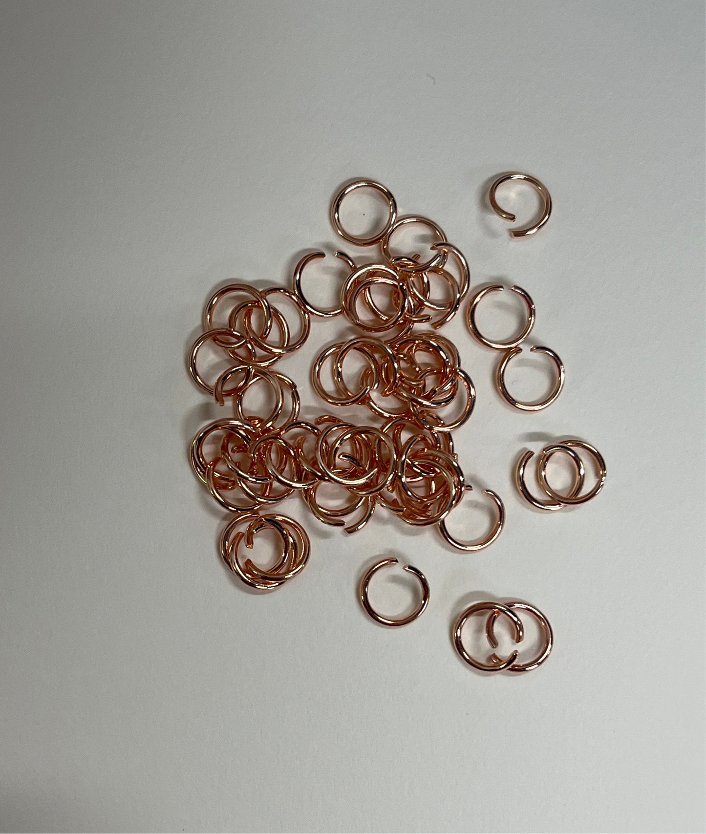 JUMPRING 8MM STAINLESS STEEL  18GA ROSE GOLD 50 PC