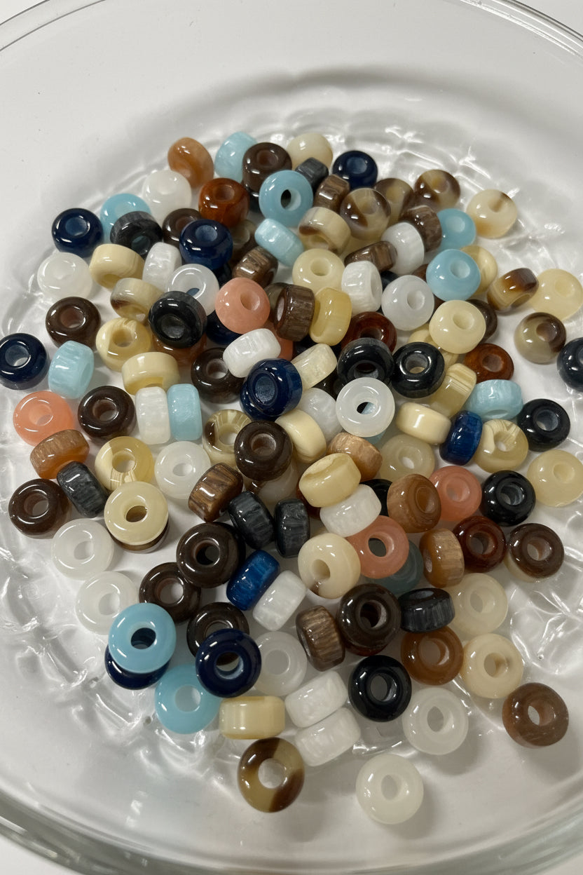 Donut bead resin 12x7 mm 25 pc mixed colors