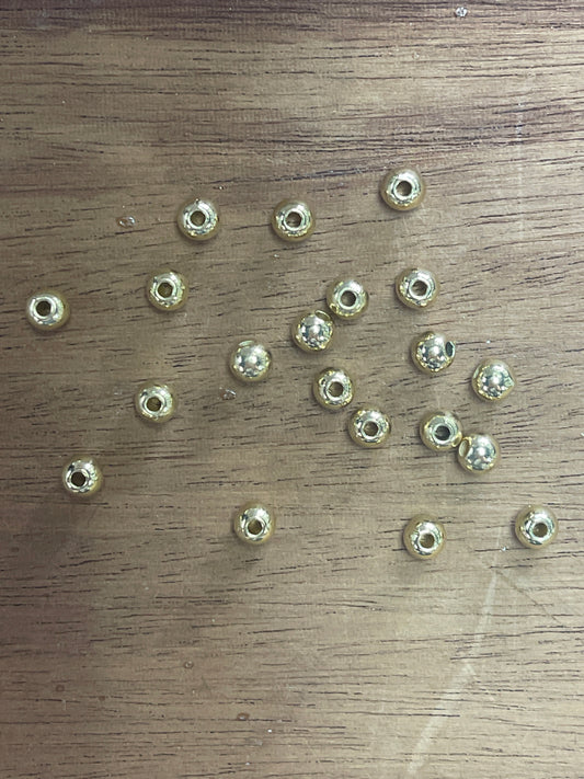 Spacer bead acrylic 5x4mm gold round 20 pc