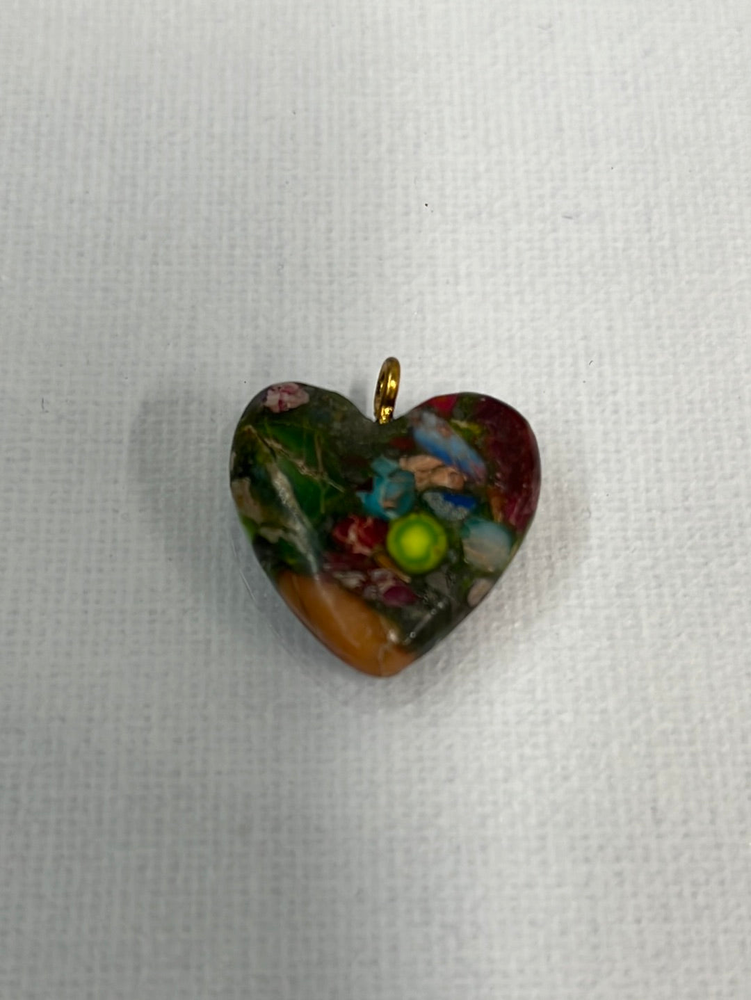 CHARM HEART IMPERIAL JASPER 22MM 1 PC